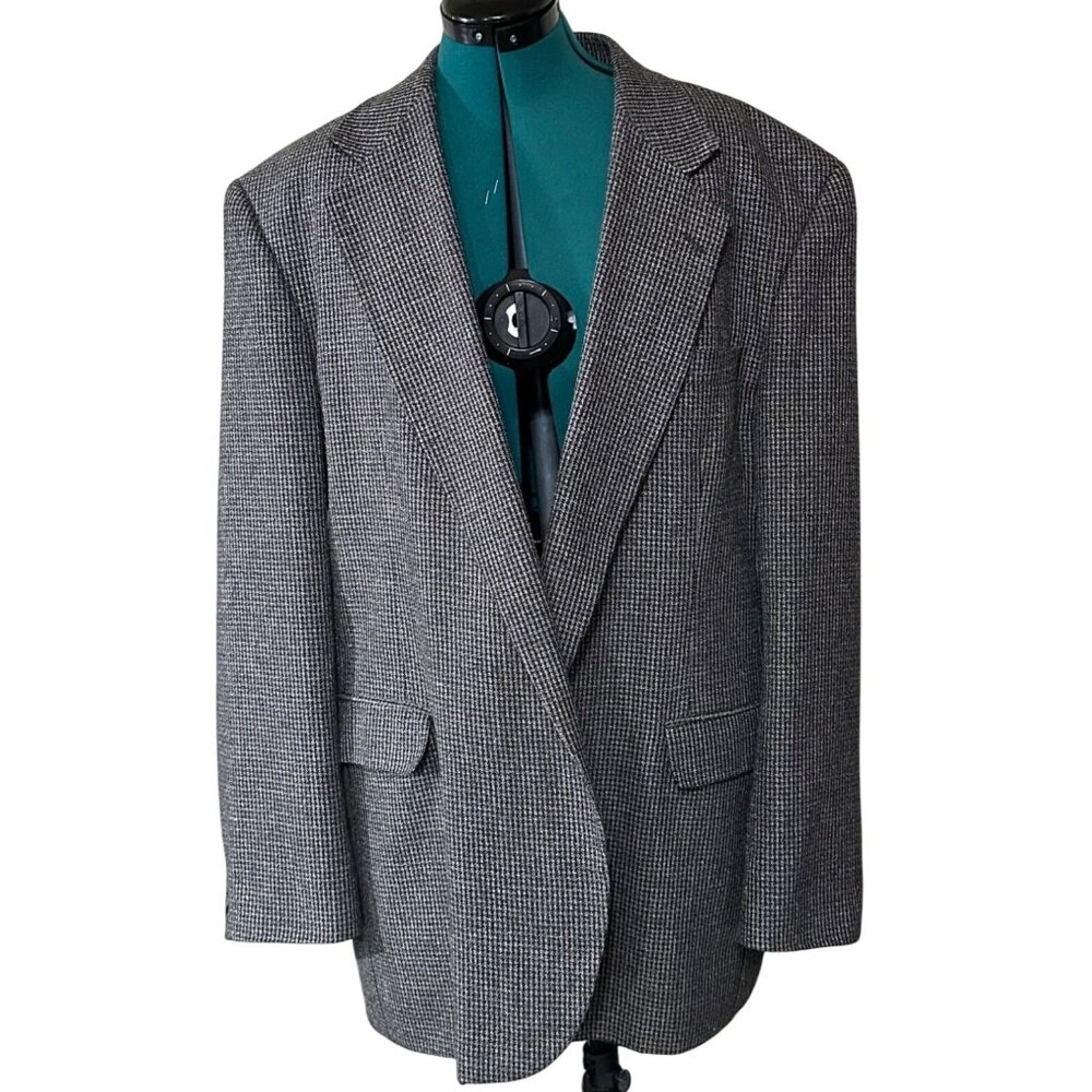 Men's Haggar Clothing Co. Suit Jacket Check Pattern Polyester Size XL/XXL (READ)